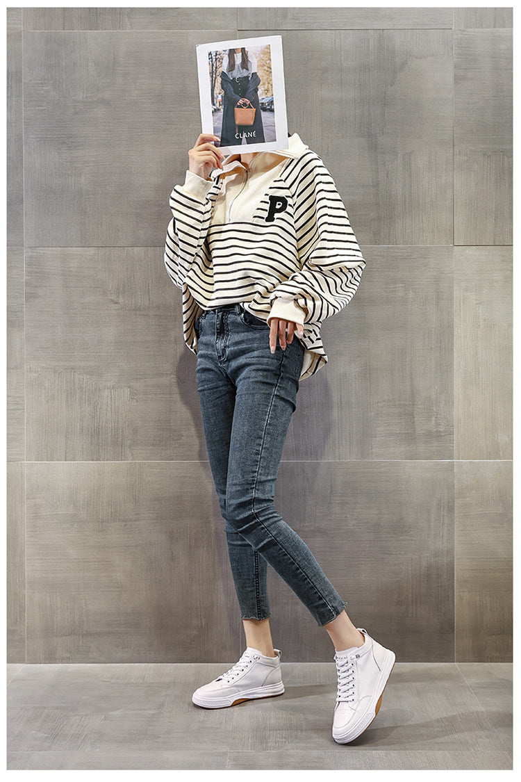 Women's Easy Wear Elastic Flat White Soft Casual Shoes