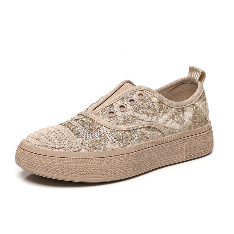 Women's Mesh Surface Breathable Platform Fisherman Slip-on Casual Shoes