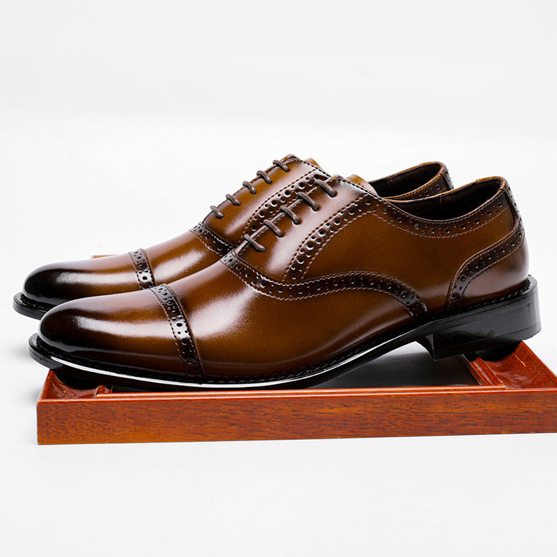 Men's Brogue Business Formal Wear British Style Leather Shoes