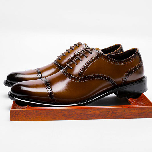 Men's Brogue Business Formal Wear British Style Leather Shoes