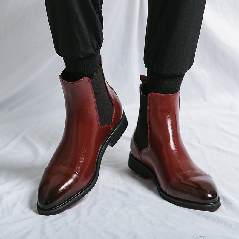 Men's Keep Warm Fashion Trends Pointed Sleeve Leather Shoes