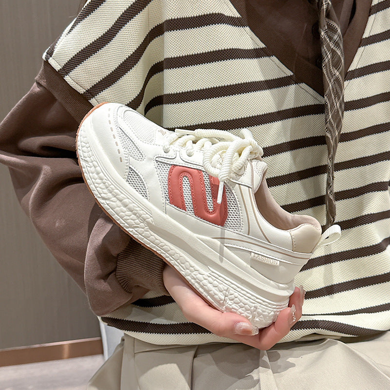 Women's Mesh Breathable Clunky Soft Bottom Platform Sneakers
