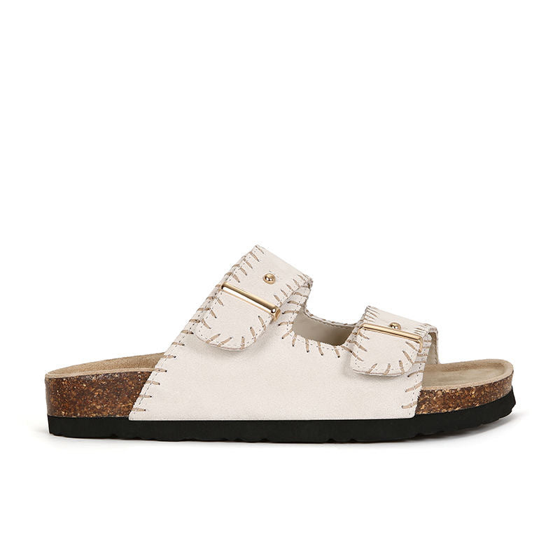 Women's Su White Dews Genuine Platform Summer Sandals