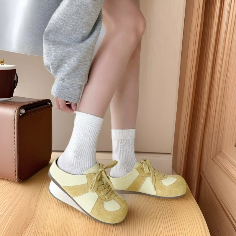 Women's Retro Closed Toe Half Outer Wear Spring Versatile Slippers