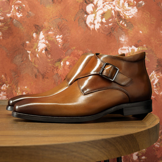 Men's Martin Short Korean Square Toe Trend Boots