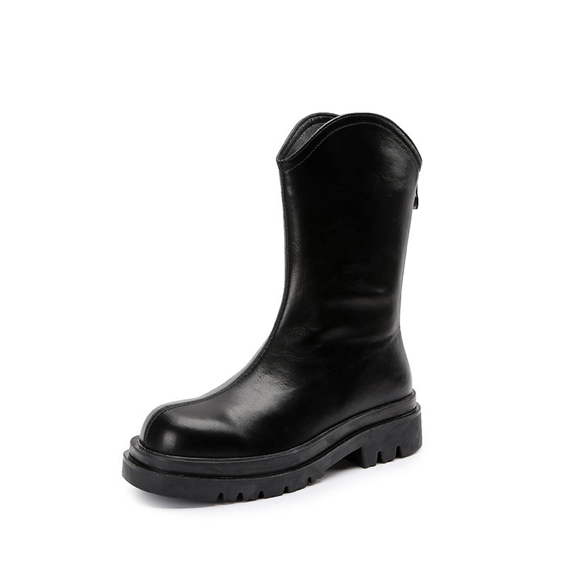 Women's Riding White Long Thick High Western Boots