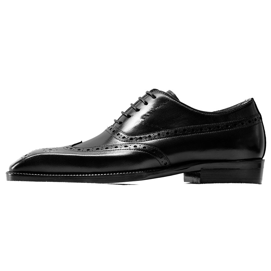 Men's Lining Business Formal Wear British Square Toe Leather Shoes