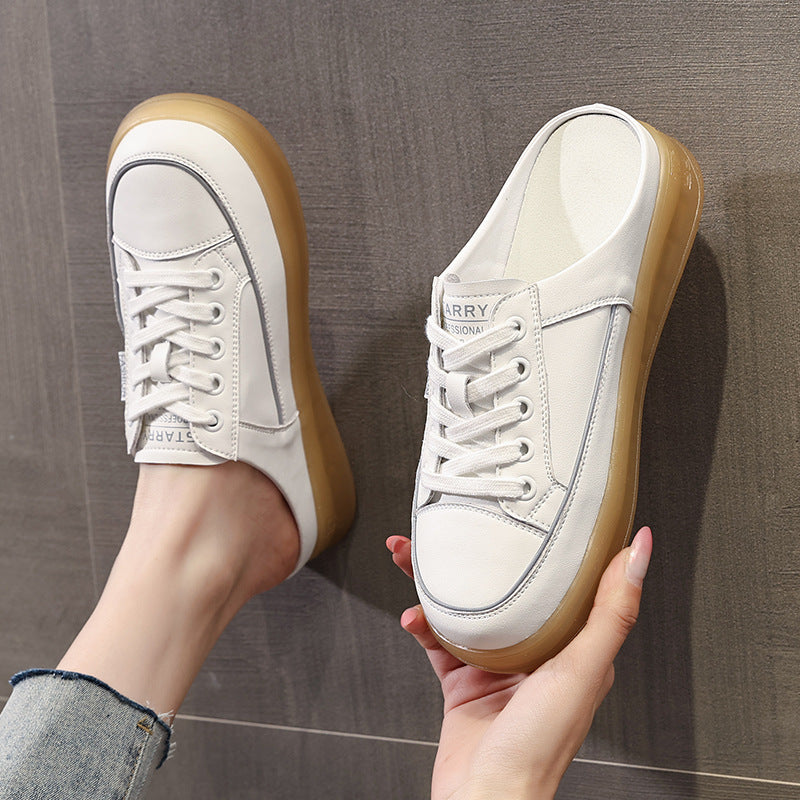 Women's Outerwear Summer Semi Slip-on White Tied Casual Shoes