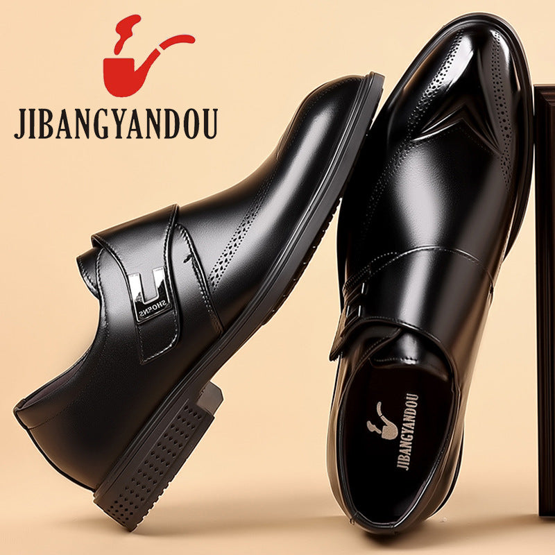 Pure Cattlehide Inside Real Insole Cowhide Male Soft Bottom Business Leather Shoes