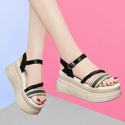 Women's Summer Fashion High-heeled Outdoor Wedge High-grade Sandals
