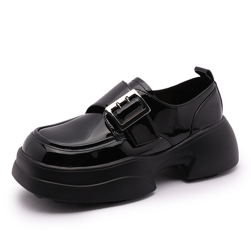Women's British Glossy Muffin Soft Big Toe Loafers