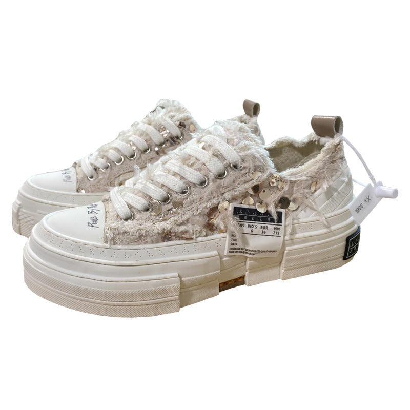 Women's & Men's Classic Style Woven Raise The Bottom Canvas Shoes