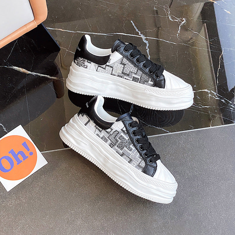 Women's Summer Breathable Mesh Shell Toe Dissoed Sneakers