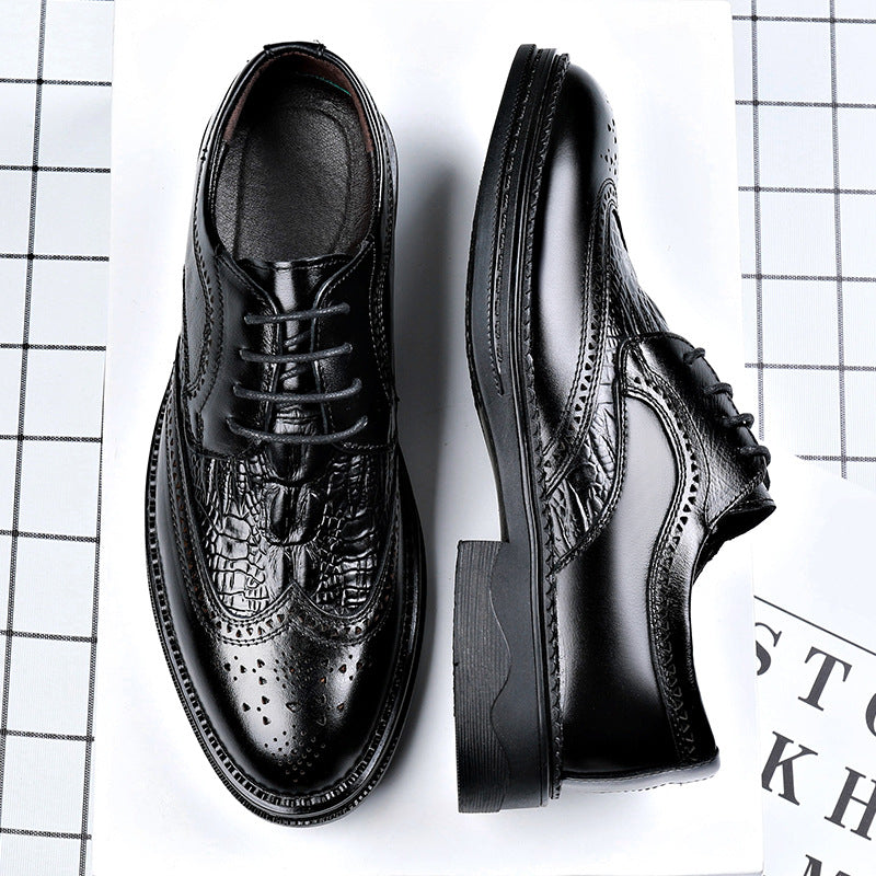 Men's Style Carving Brock Business Formal Wear Leather Shoes
