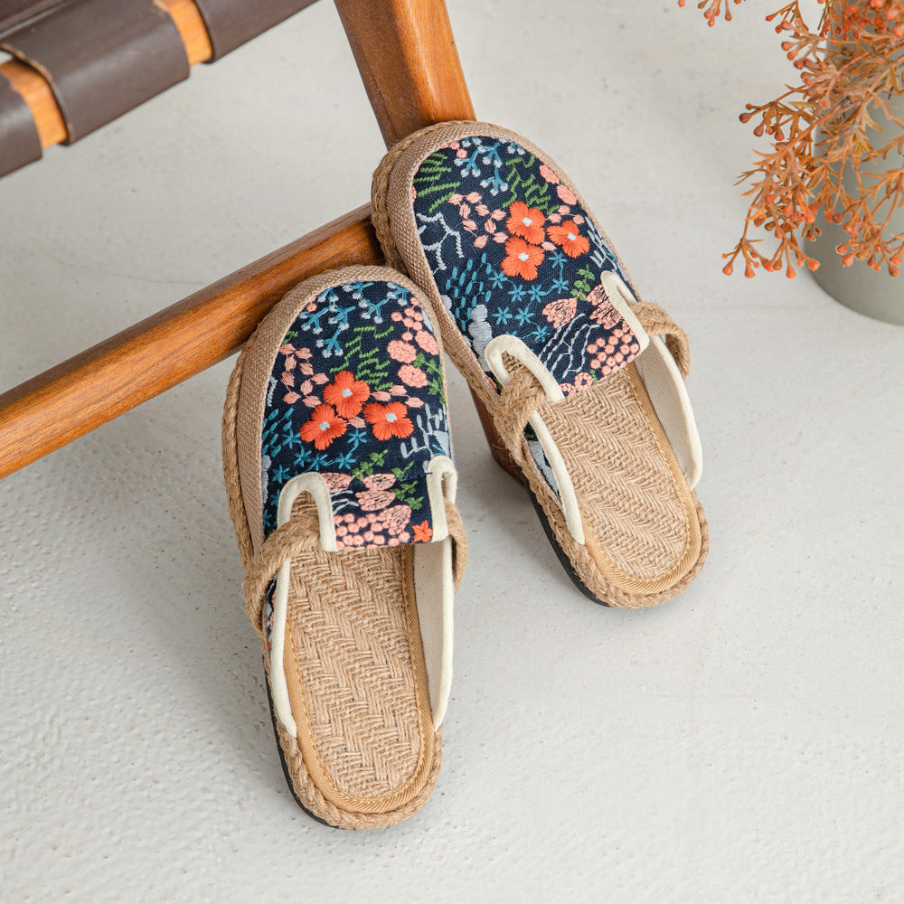 Women's Cotton Linen Ethnic Style Hand Sewing Sandals