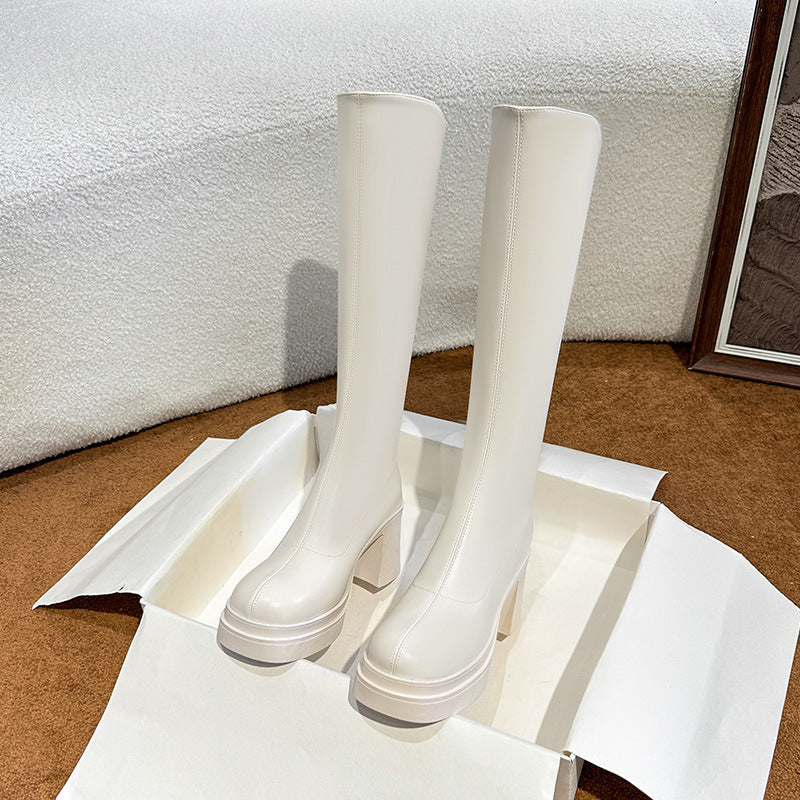 Women's Thick Bottom Below The Knee High Boots