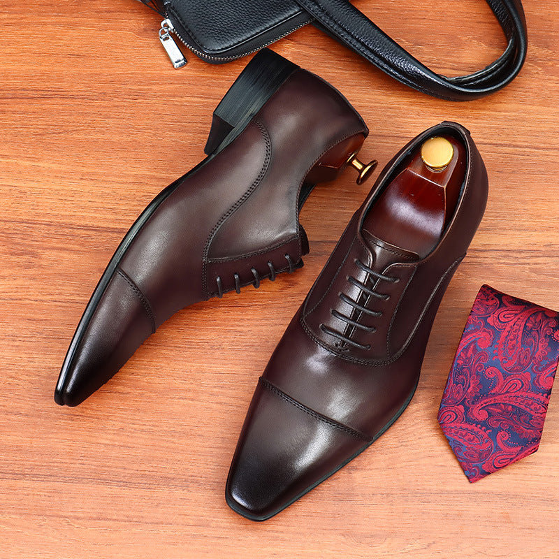 Men's Business Formal Wear Simple Oxford Lace Leather Shoes