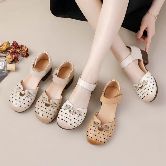 Women's & Men's Chunky Summer Soft Bottom Comfortable Hollow Heels