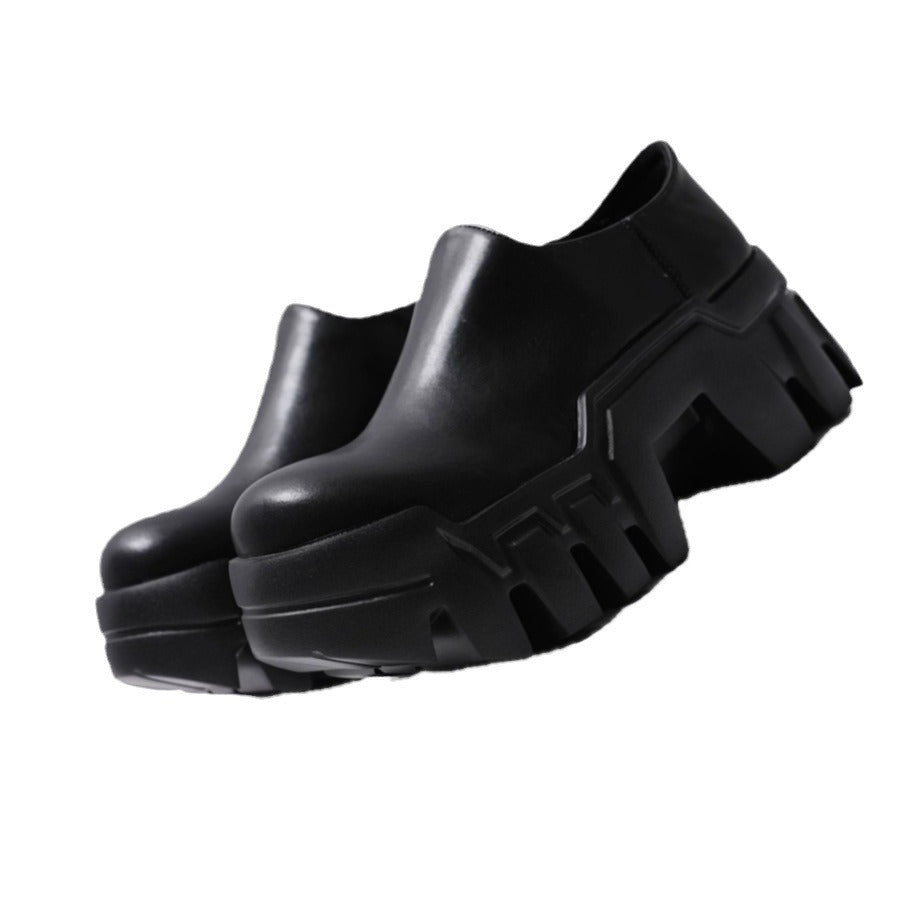 Men's Bulldozer Height Increasing Platform Derby Gear Men's Casual Leather Shoes