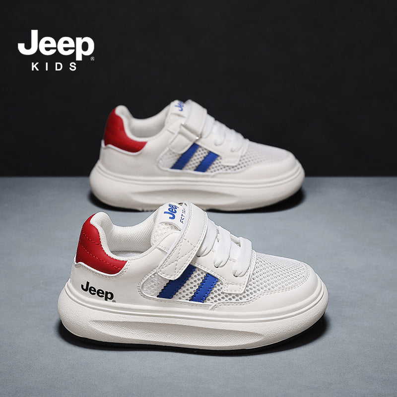 Children's Class White Summer Velcro Sports Board Kid's Sneakers