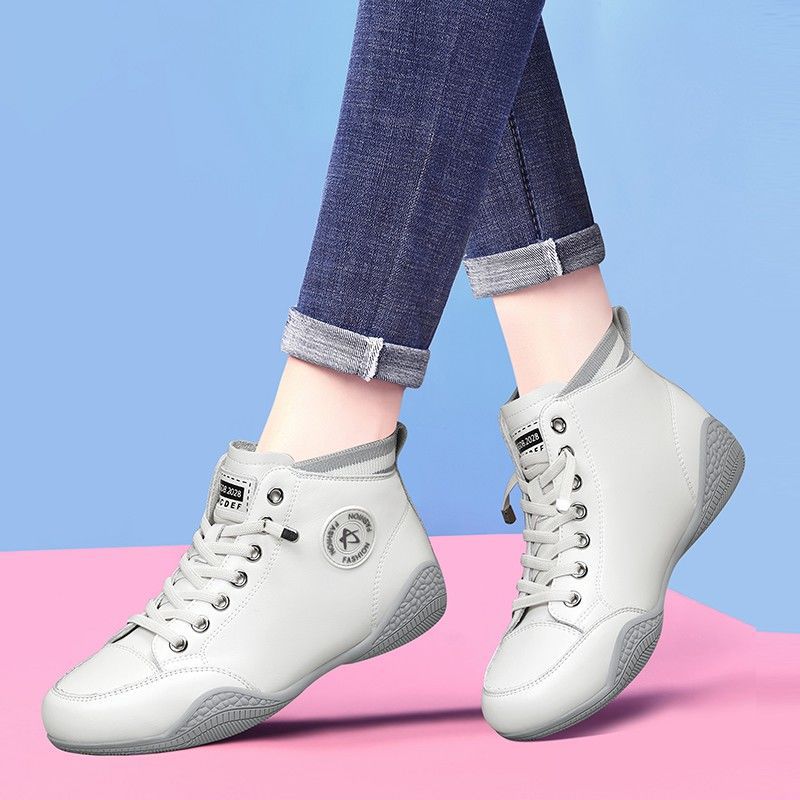 Women's & Men's Genuine Flat Soft Bottom White Men's Shoes