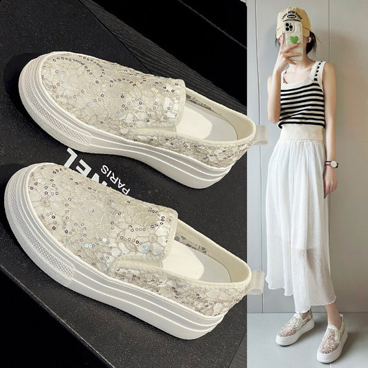 Women's Beads See Through Breathable Lightweight Fashion Loafers
