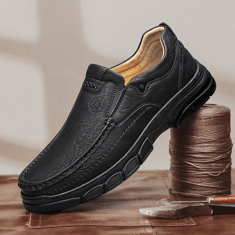 Men's Plus Size Platform Outdoor Leisure Men's Casual Leather Shoes