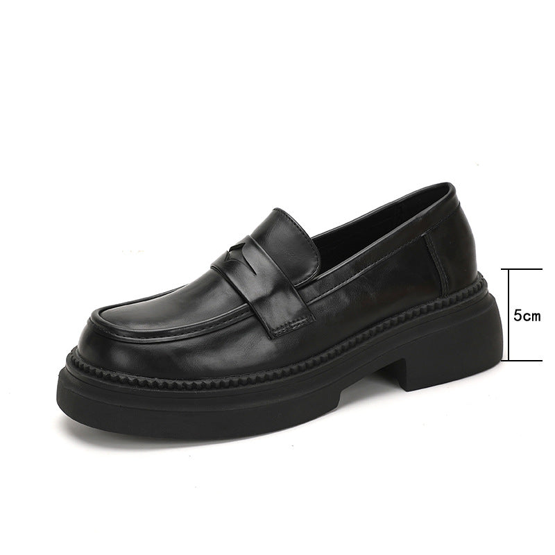 Women's Style Retro Rub Colored Thick Bottom Loafers