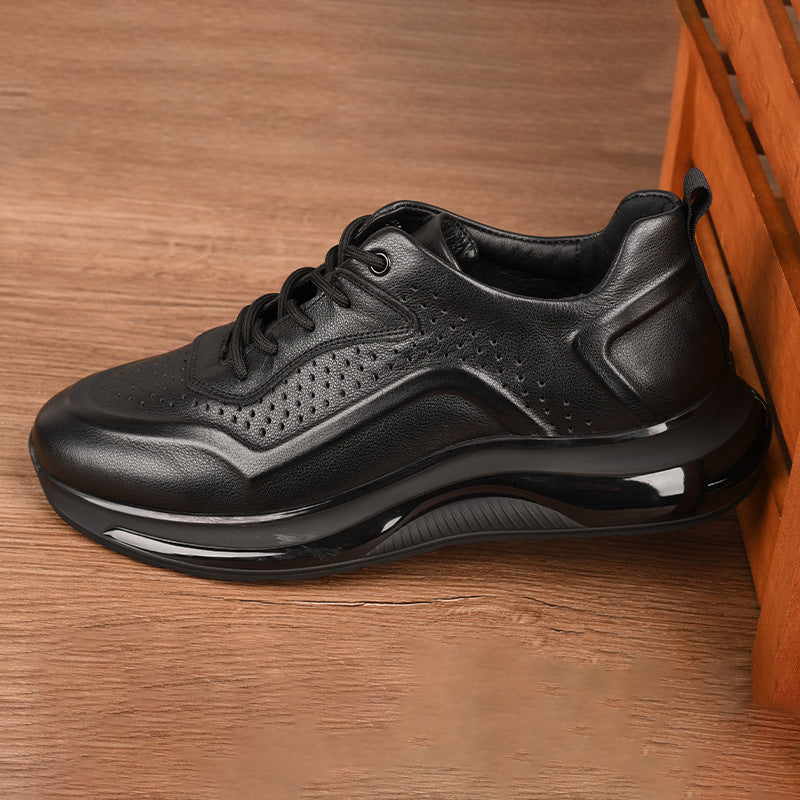Men's Leisure Breathable Outdoor Sports Round First Leather Shoes