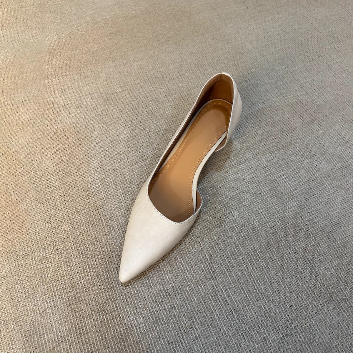 Women's Sheepskin Version French Pointed High Slip-on Heels