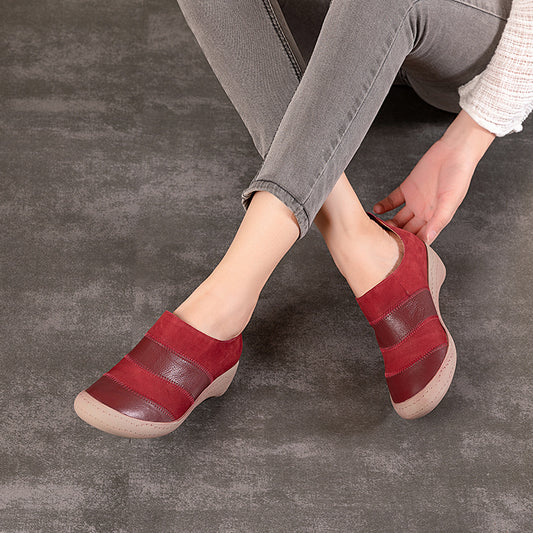 Women's Height Increasing Genuine Retro Pumps Wedge Casual Shoes