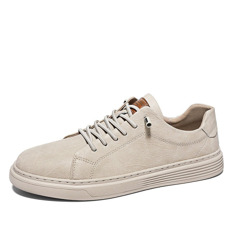 Men's Spring Cowhide Fashion Formal Wear Plus Size Men's Board Shoes