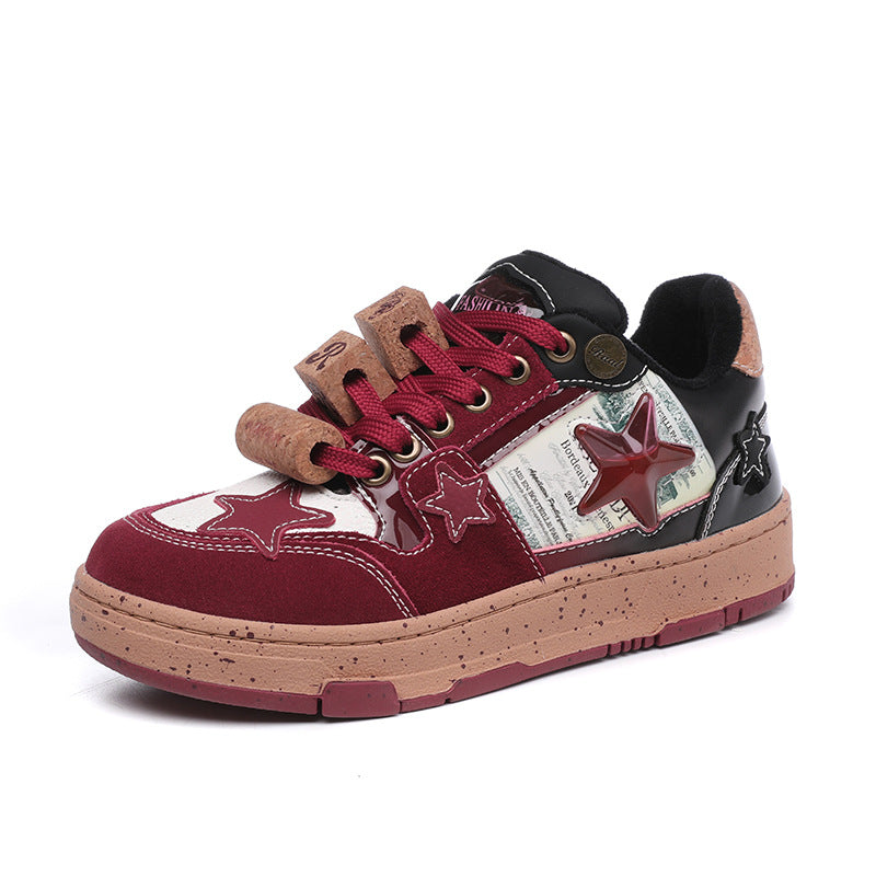 Women's & Men's Pattern Couple Niche Retro National Trend Suede Men's Shoes