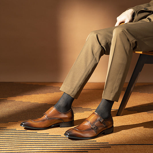 Men's Delivery Within Hours Business Formal Slip-on First Leather Shoes