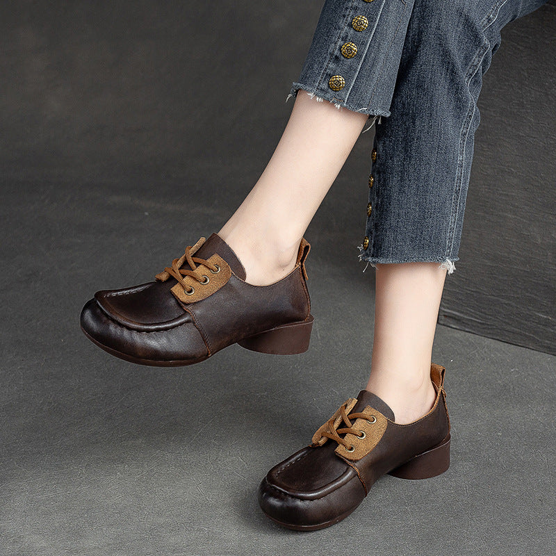 Women's Shu Comfort Front Retro Hand-rub Color Platform Casual Shoes