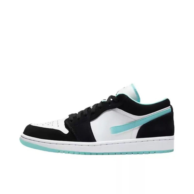 Women's & Men's Pure Original First Layer Cowhide Low Top Basketball Black Red Men's Board Shoes