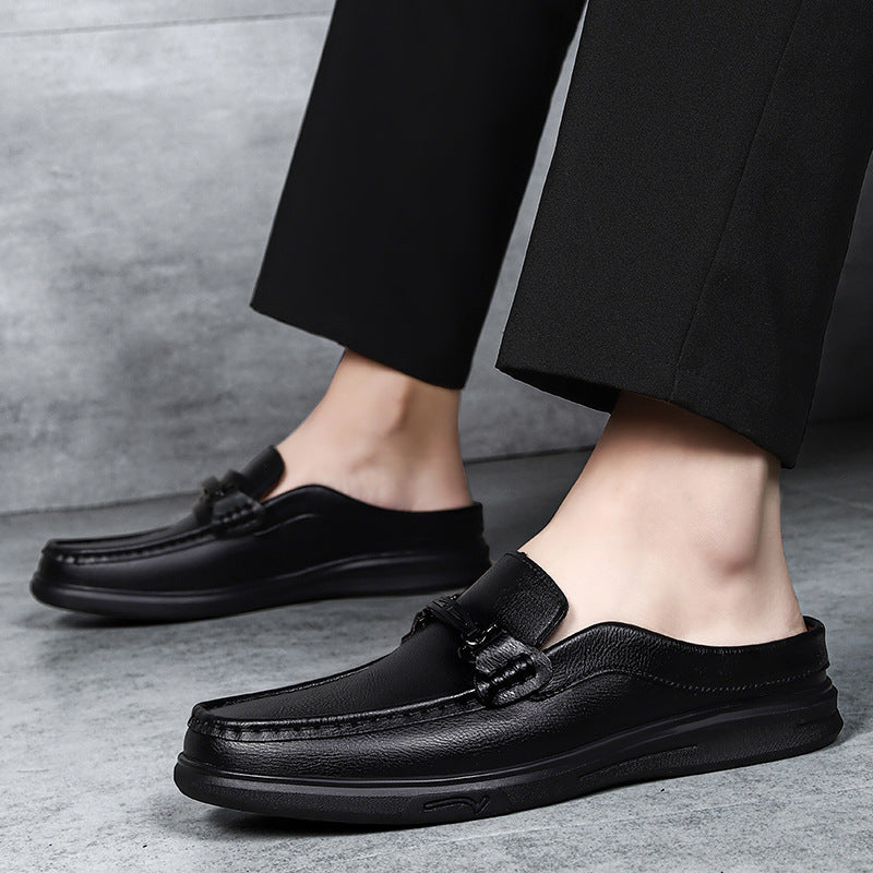 Men's Genuine Slip-on Soft Bottom Plus Size Men's Casual Leather Shoes