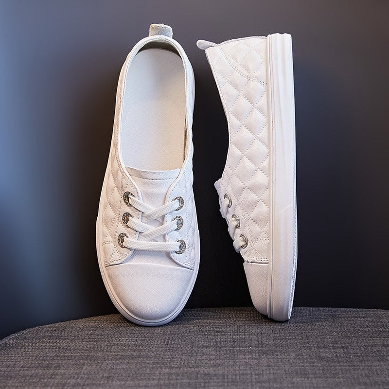 Attractive Elegant Women's White Sheepskin Flat Women's Casual Shoes