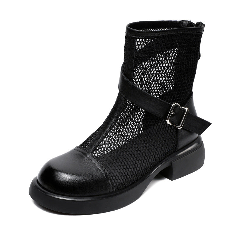 Women's Mesh Summer Genuine Thin Booties Breathable Boots