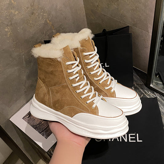 Women's Fur Warm High Integrated Comfortable Stylish Casual Shoes