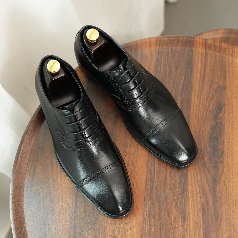 Men's Brogue Formal Wear Business Oxford Handmade Leather Shoes