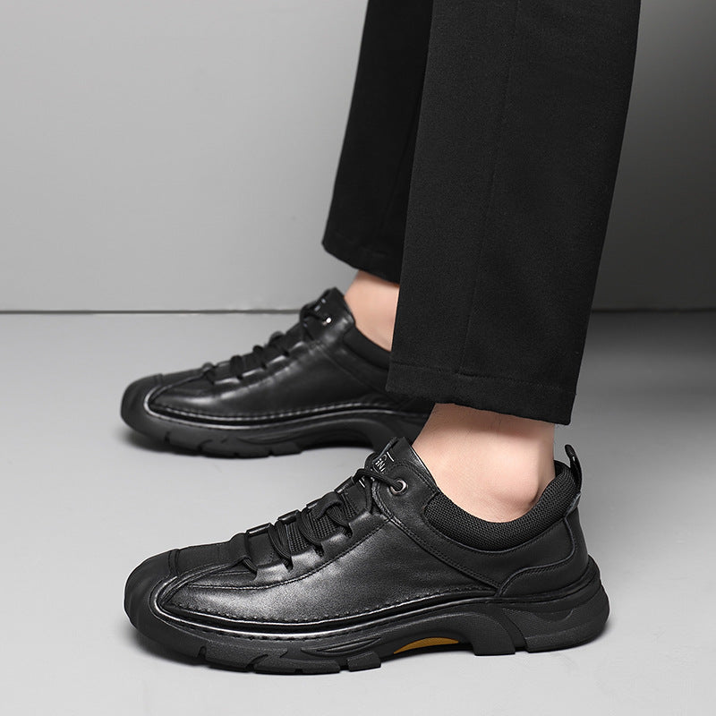 Men's First Layer Cowhide Soft Bottom Comfortable Leather Shoes