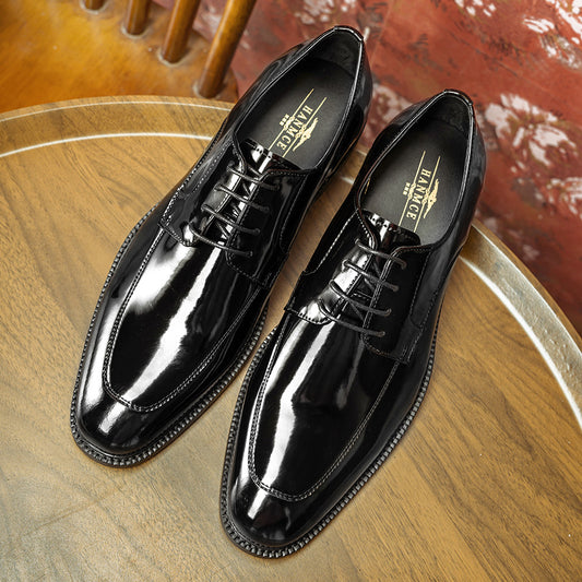 Men's Han Derby Korean Business Suit Bright Leather Shoes