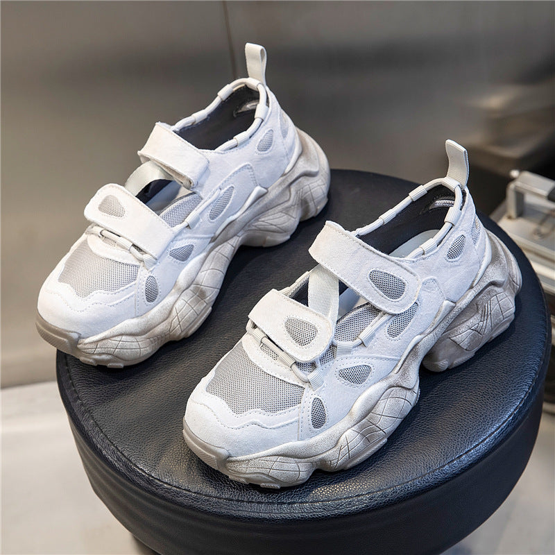 Women's Velcro Genuine Summer Pumps Clunky Suction Sneakers