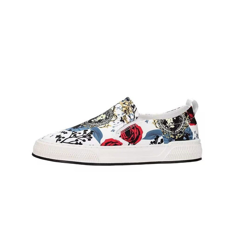 Men's Slip-on Board Summer Breathable Printed Leisure Canvas Shoes