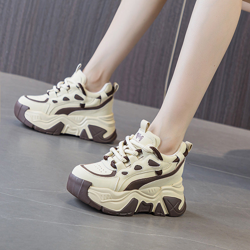 Women's Heightened Daddy Autumn Platform Lightweight Height Increasing Women's Casual Shoes