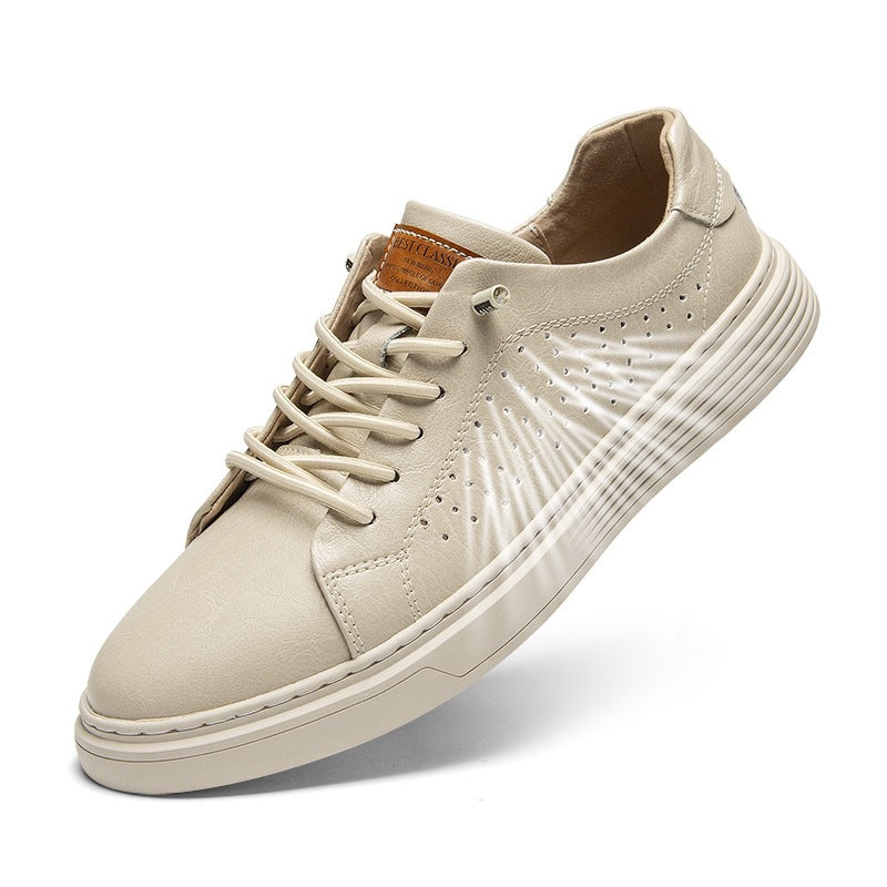 Men's Spring Cowhide Fashion Formal Wear Plus Size Men's Board Shoes