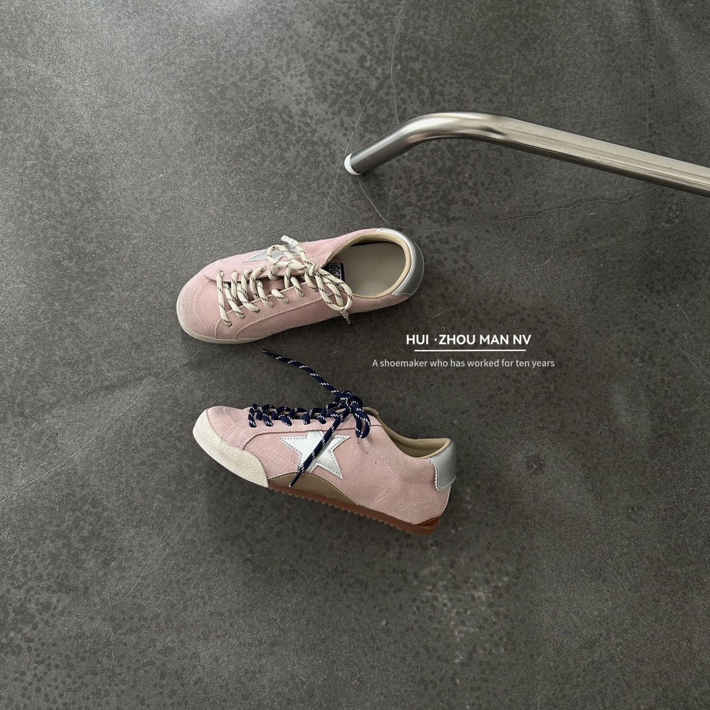 Women's Toe Lace Up Increased Star Little Sneakers