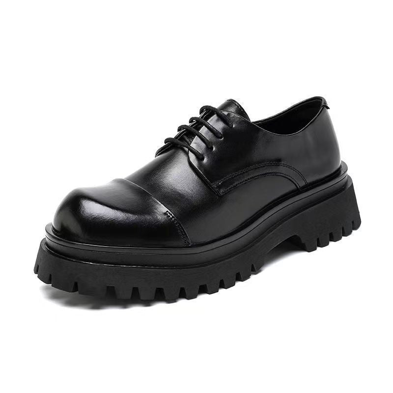 Men's Formal Wear Big Head Thick Bottom Men's Casual Leather Shoes