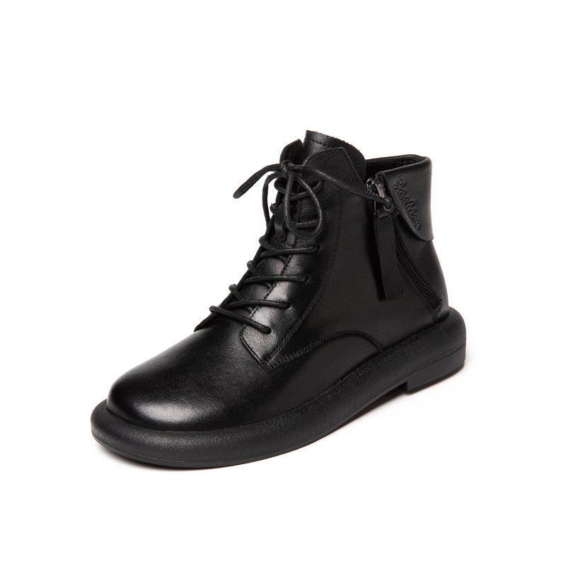 Women's First Layer Cowhide Martin Soft Bottom Surface Boots